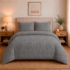 Juego de Duvet Jacquard Dise o Geom trico Gris Piedra Casa LiLe