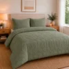 Juego de Duvet Jacquard Dise o Geom trico Verde Oliva Casa LiLe
