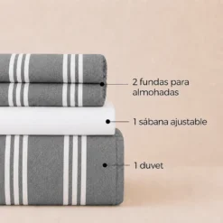 Juego de Duvet Cati nico Collection Acero Casa LiLe