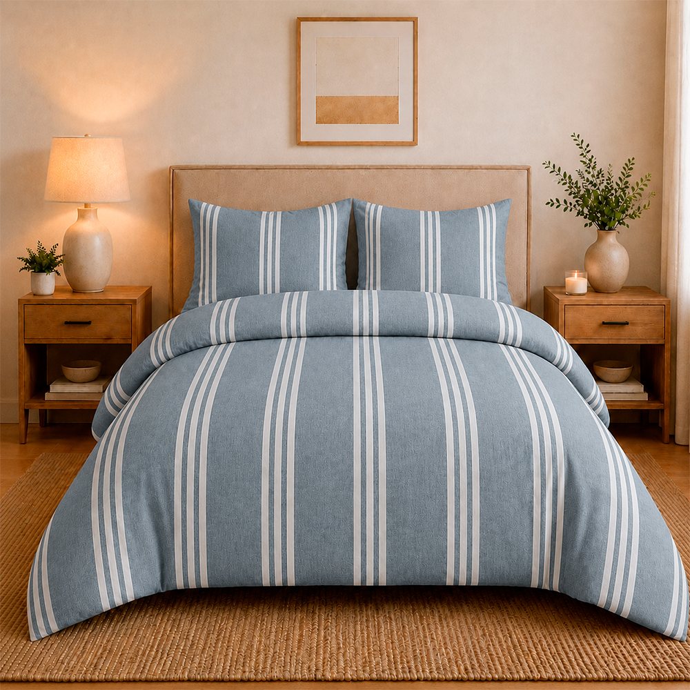 Juego de Duvet Catiónico Collection Azul Índigo