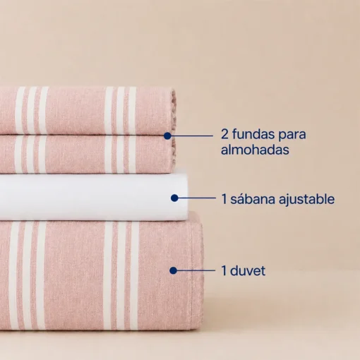 Juego de Duvet Cati nico Collection Palo Rosa Casa LiLe