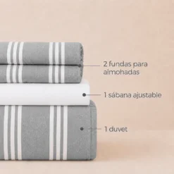 Juego de Duvet Catiónico Collection Plata
