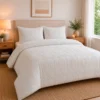 Juego de Duvet Jacquard Dise o Geom trico Blanco Casa LiLe