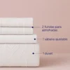 Juego de Duvet Jacquard Dise o Geom trico Blanco Casa LiLe