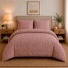 Juego de Duvet Jacquard Dise o Geom trico Rosado P lido Casa LiLe