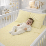 Juego de Sábanas para Cuna Amarillo Suave 100% Algodón