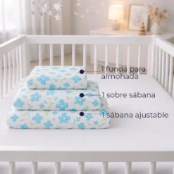 Juego de S banas de Cuna Estampadas 144 Hilos Polialgod n Dise o Floral Casa LiLe