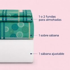 Juego de Sábanas Diseño Oasis Aqua 144 Hilos - Imagen 3