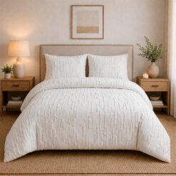 Juego de Duvet Jacquard Líneas Blancas