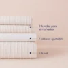 Juego de Duvet Jacquard L neas Blancas Casa LiLe
