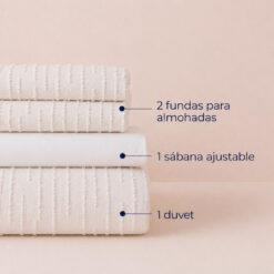 Alternative view of Juego de Duvet Jacquard Líneas Blancas