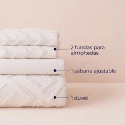 Juego de Duvet Jacquard Rombos Blancos Casa LiLe