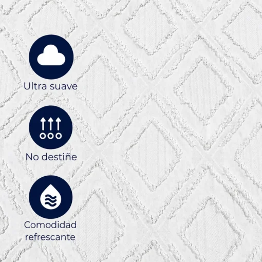 Juego de Duvet Jacquard Rombos Blancos Casa LiLe
