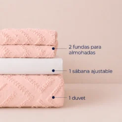 Juego de Duvet Jacquard Rombos Curuba Casa LiLe