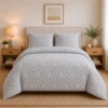 Juego de Duvet Jacquard Rombos Gris Claro Casa LiLe