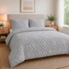 Juego de Duvet Jacquard Rombos Gris Claro Casa LiLe