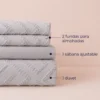 Juego de Duvet Jacquard Rombos Gris Claro Casa LiLe