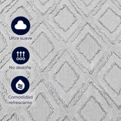 Juego de Duvet Jacquard Rombos Gris Claro Casa LiLe