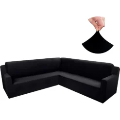 Funda ajustable para rinconera negro Casa LiLe