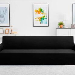 Protector de sofá negro premuim cuatro (4) puestos ajustable