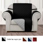 Protector de sofá negro/gris doble faz un (1) puesto