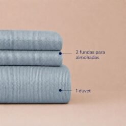 Duvet + Fundas Jacquard Collection Ondas Azul - Imagen 3