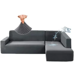 Protector de sof en L impermeable gris Casa LiLe