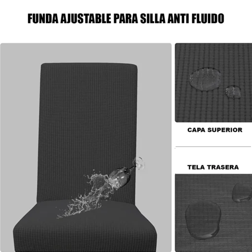Protector para silla gris de comedor impermeable Casa LiLe