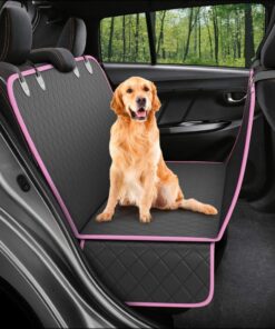 Protector impermeable para silla trasera o baúl 3 en 1 borde rosado