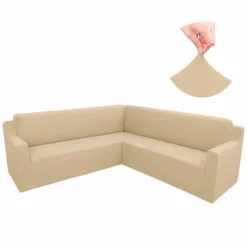 Funda ajustable para rinconera beige Casa LiLe