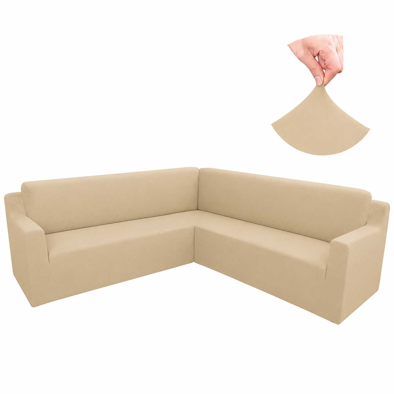 Funda ajustable para rinconera beige