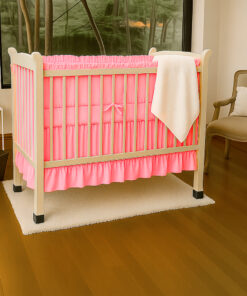 Bumper para cuna rosado con boleros