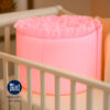 Bumper para cuna rosado con boleros