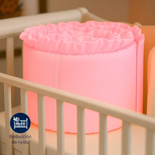 Bumper para cuna rosado con boleros Casa LiLe