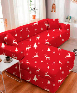 Protector de sofá premium rojo navidad izquierdo