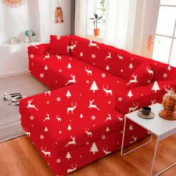 Protector de Sof Premium Rojo Navidad en L Casa LiLe