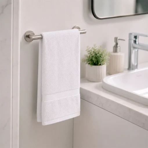 Toalla de Manos Blanca 100% Algod n 550g | Dise o Zigzag 43x80cm Casa LiLe