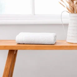 Set x2 Toalla de Manos Blanca 100% Algod n 550g | Dise o Doble L nea 53x96cm Casa LiLe