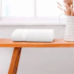 Toalla de Manos Blanca 100% Algod n 550g | Dise o Zigzag 43x80cm Casa LiLe