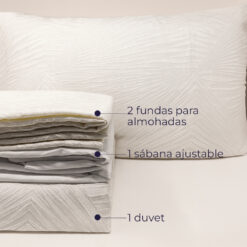 Alternative view of Juego de Duvet Jacquard Geometrico Beige