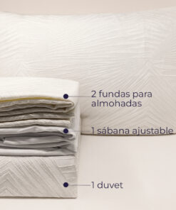 Alternative view of Juego de Duvet Jacquard Geometrico Beige
