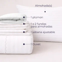 Combo LIL Blanco Premium - Plum n + Juego de Duvet + Almohada + Cobija Bunny Casa LiLe