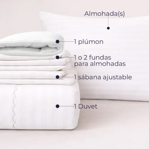 Combo LIL Blanco Premium - Plum n + Juego de Duvet + Almohada + Cobija Bunny Casa LiLe