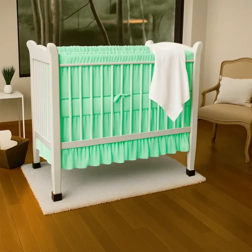 Bumper para cuna con boleros verde Casa LiLe