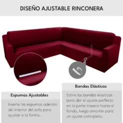 Alternative view of Funda ajustable para rinconera vinotinto