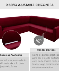 Alternative view of Funda ajustable para rinconera vinotinto