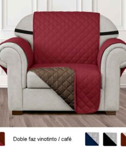 Protector de sofá vinotinto doble faz un (1) puesto