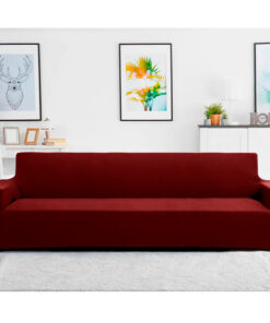 Protector de sofá vinotinto premuim cuatro (4) puestos ajustable